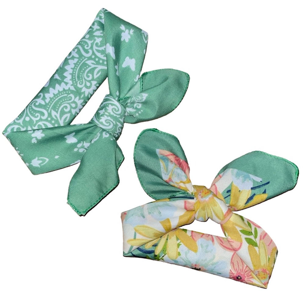 2 Colorful Festival Bandana Style Headscarves